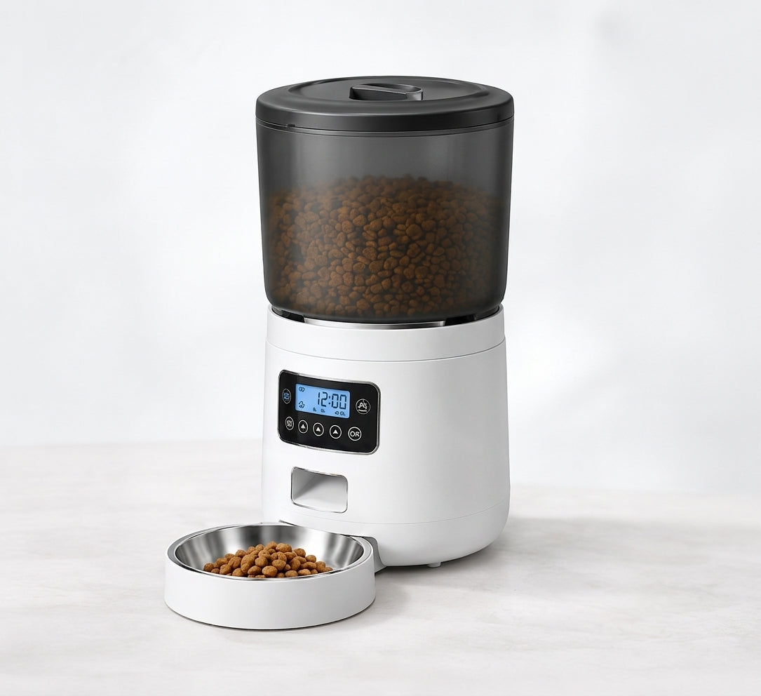 Distributeur de croquettes automatique pour chien et chat – Contenance de 4L en Acier Inoxydable avec Écran LCD.